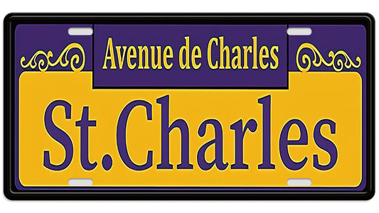 Metalen wandbord | Avenue de Charles | St. Charles | Kentekenplaat | 15x30cm |