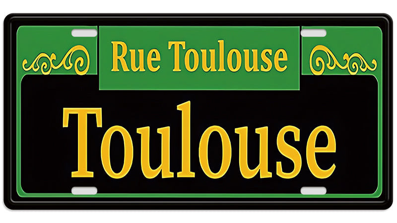 Metalen wandbord | Rue Toulouse | Kentekenplaat | 15x30cm |