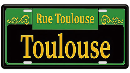 Metalen wandbord | Rue Toulouse | Kentekenplaat | 15x30cm |