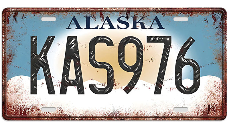 Metalen wandbord | Alaska | Kentekenplaat | 15x30cm |