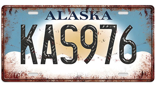 Metalen wandbord | Alaska | Kentekenplaat | 15x30cm |