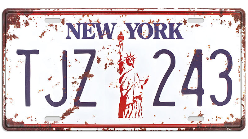 Metalen wandbord | New York #2 | Kentekenplaat | 15x30cm |