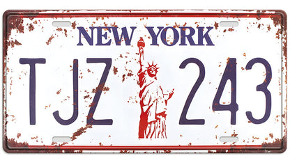 Metalen wandbord | New York #2 | Kentekenplaat | 15x30cm |