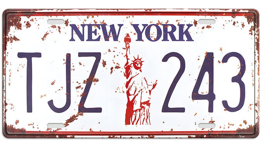 Metalen wandbord | New York #2 | Kentekenplaat | 15x30cm |