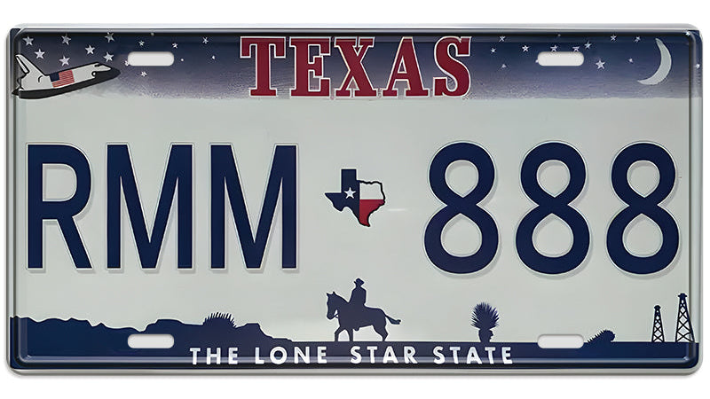 Metalen wandbord | Texas The Lone Star State #2 | Kentekenplaat | 15x30cm |