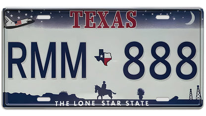 Metalen wandbord | Texas The Lone Star State #2 | Kentekenplaat | 15x30cm |