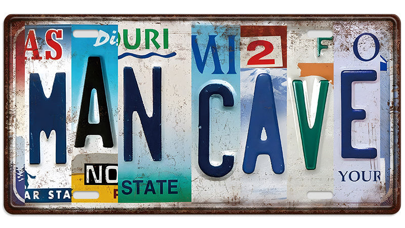 Metalen wandbord | Man cave | Kentekenplaat | 15x30cm |