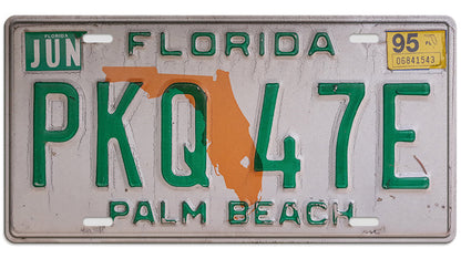 Metalen wandbord | Florida Palm Beach | Kentekenplaat | 15x30cm |