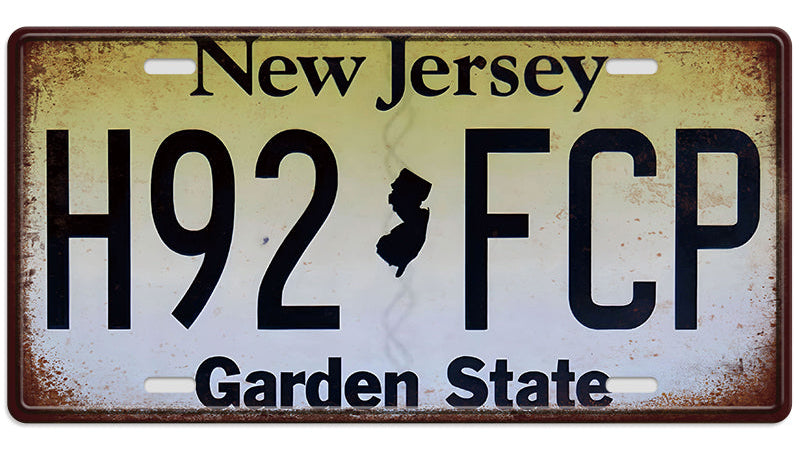 Metalen wandbord | New Jersey Garden State | Kentekenplaat | 15x30cm |