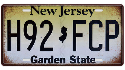 Metalen wandbord | New Jersey Garden State | Kentekenplaat | 15x30cm |
