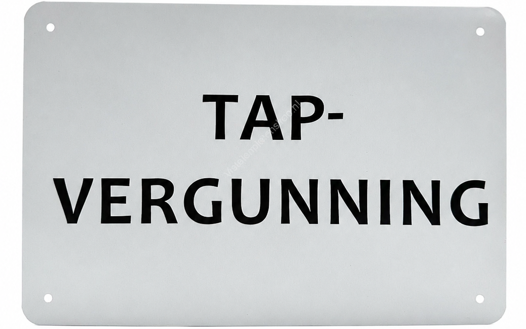 Metalen wandbord | Tap-vergunning |