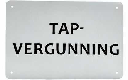 Metalen wandbord | Tap-vergunning |