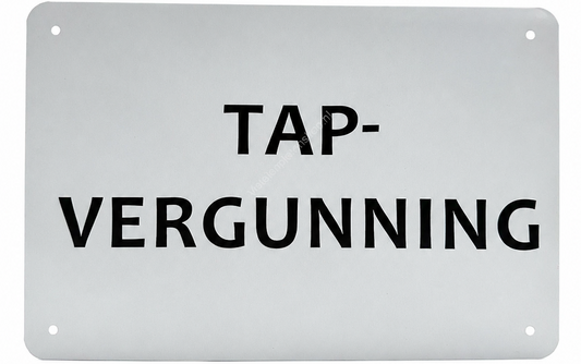 Metalen wandbord | Tap-vergunning |