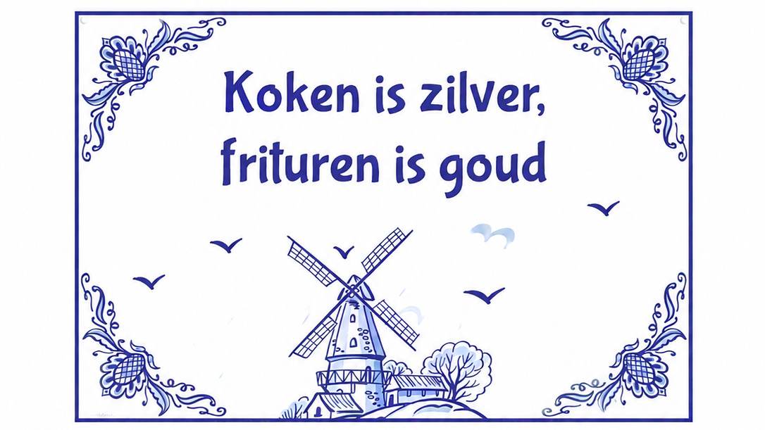 Metalen wandborden | Koken is zilver, frituren is goud |