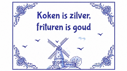 Metalen wandborden | Koken is zilver, frituren is goud |