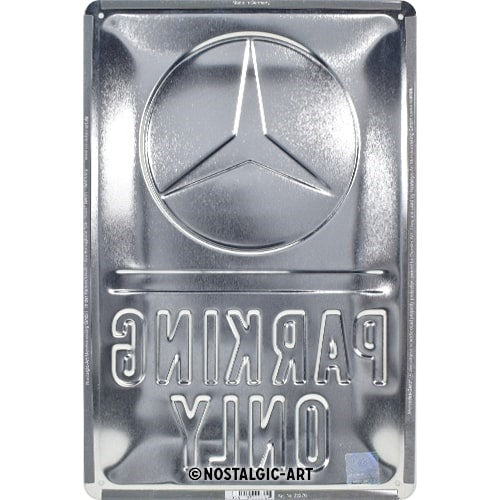 Metalen wandbord | Mercedes parking only | 30x20cm |