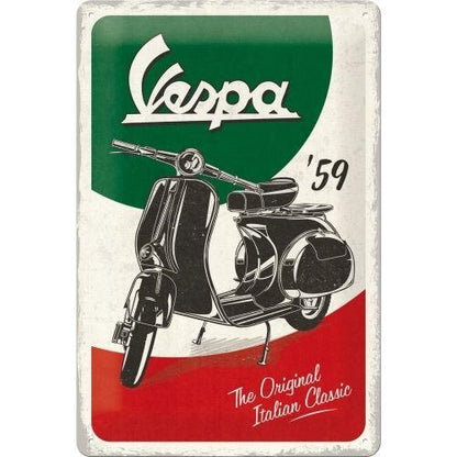 Metalen wandbord | Vespa Italian Classic | 30x20cm |