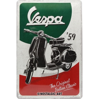 Metalen wandbord | Vespa Italian Classic | 30x20cm |