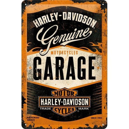 Metalen wandbord | Harley-Davidson garage | 30x20cm |