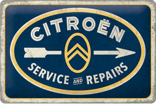 Metalen wandbord | Citroën | Service & repairs | 20x30cm |