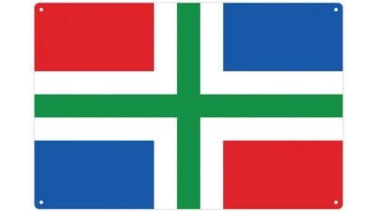 Metalen wandbord | Vlag | Groningen |