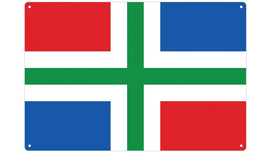 Metalen wandbord | Vlag | Groningen |