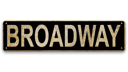 Metalen wandbord | Broadway | Kentekenplaat | 10x40cm |