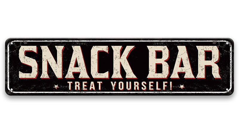 Metalen wandbord | Snack bar | Kentekenplaat | 10x40cm |