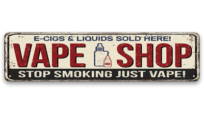 Metalen wandbord | Vape shop | Kentekenplaat | 10x40cm |