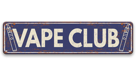 Metalen wandbord | Vape club | Kentekenplaat | 10x40cm |