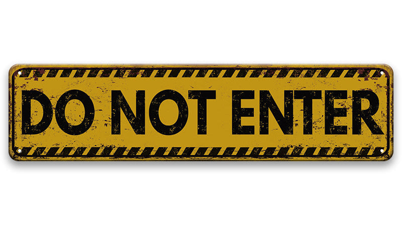 Metalen wandbord | Do not enter | Kentekenplaat | 10x40cm |