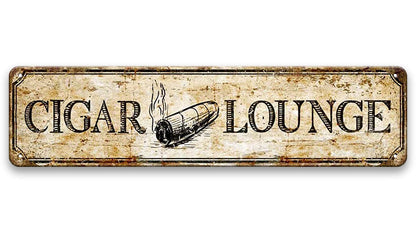 Metalen wandbord | Cigar Lounge | Kentekenplaat | 10x40cm |