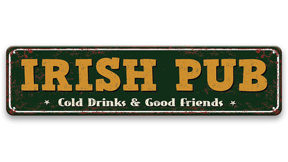 Metalen wandbord | Irish pub | Kentekenplaat | 10x40cm |