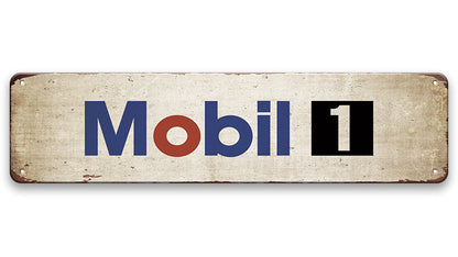 Metalen wandbord | Mobil 1 | Kentekenplaat | 10x40cm |