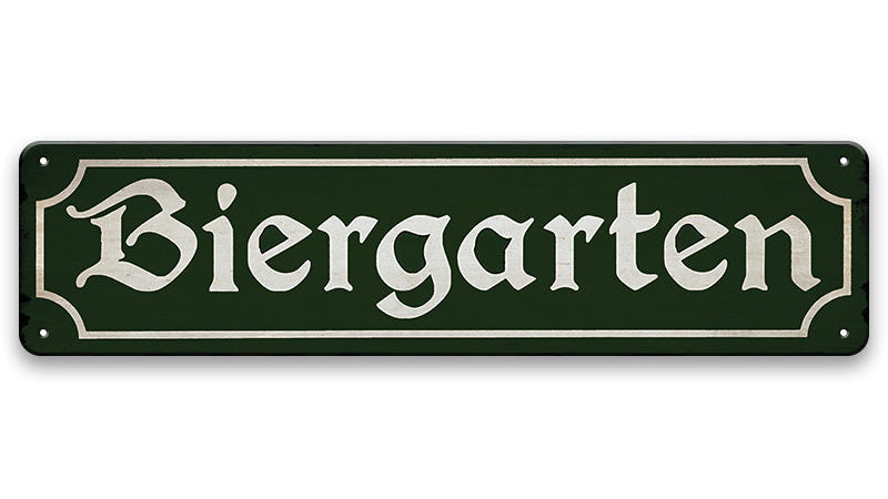 Metalen wandbord | Biergarten | Kentekenplaat | 10x40cm |