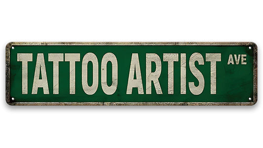 Metalen wandbord | Tattoo artist | Kentekenplaat | 10x40cm |