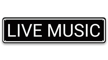 Metalen wandbord | Live music | Kentekenplaat | 10x40cm |