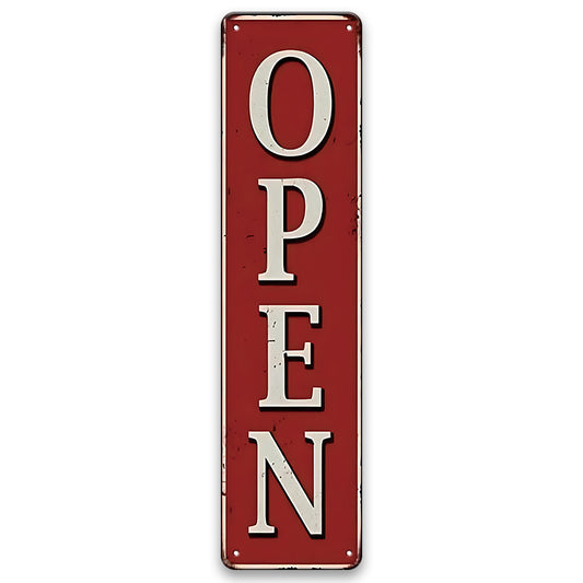 Metalen wandbord | Open | Kentekenplaat | 40x10 |