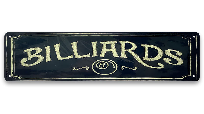 Metalen wandbord | Billiards | Kentekenplaat | 10x40cm |