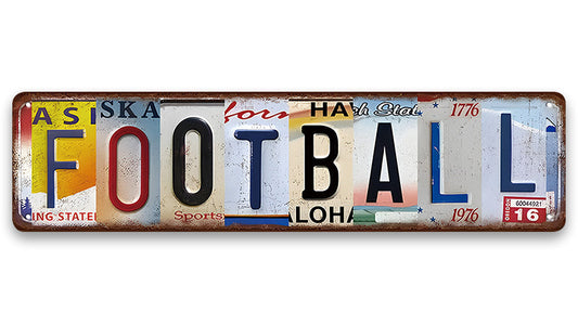 Metalen wandbord | Football | Kentekenplaat | 10x40cm |