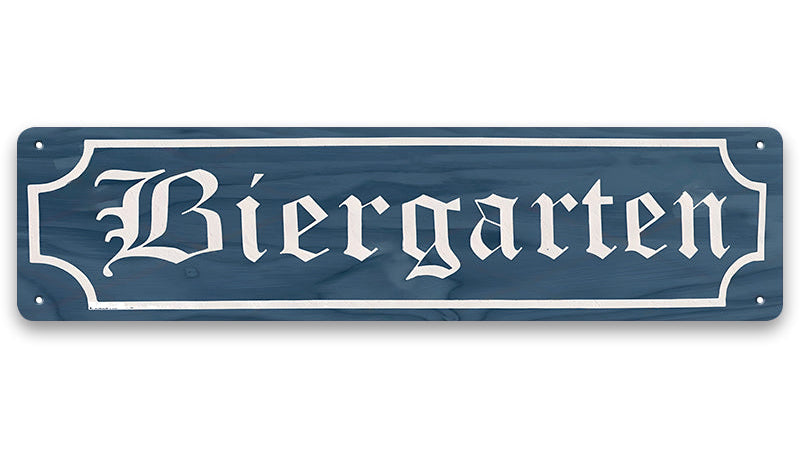 Metalen wandbord | Biergarten | Kentekenplaat | 10x40cm |