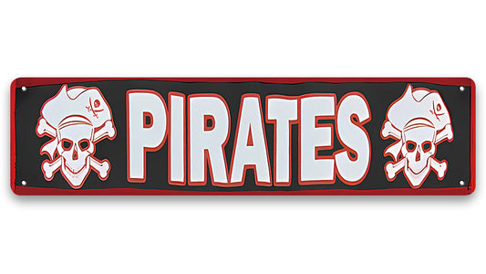 Metalen wandbord | Pirates | Kentekenplaat | 10x40cm |