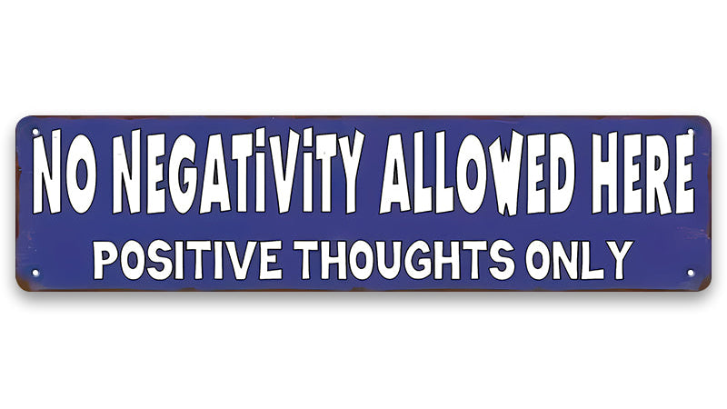 Metalen wandbord | No negativity allowed here | Kentekenplaat | 10x40cm |