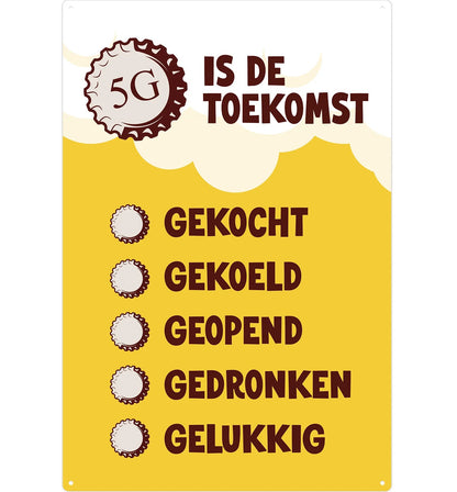 Metalen wandbord | Is de toekomst 5G |
