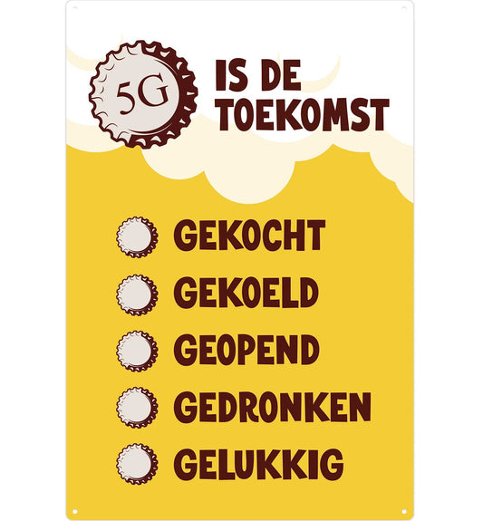 Metalen wandbord | Is de toekomst 5G |