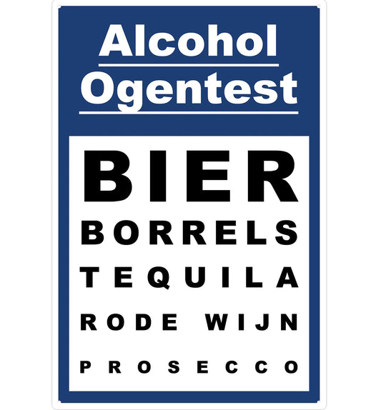 Metalen wandbord | Alcohol ogentest |