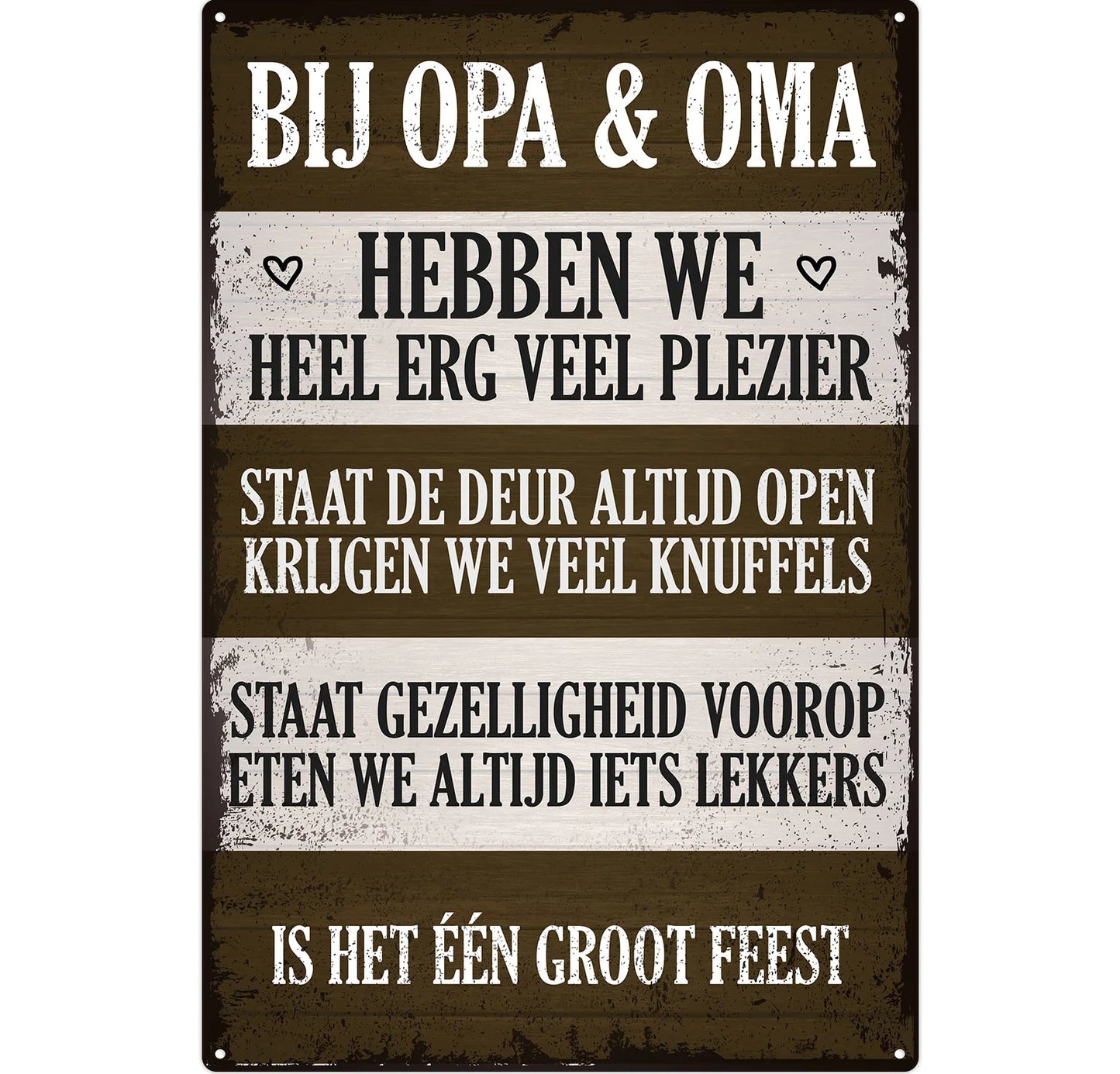 Metalen wandbord | Bij opa & oma |