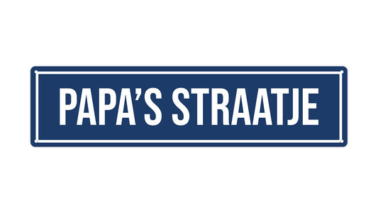 Metalen wandbord | Papa's straatje | Kentekenplaat | 10x40cm |