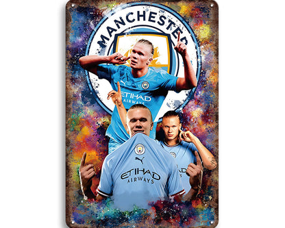 Metalen wandbord | Erling Haaland | Manchester City |