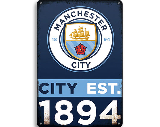 Metalen wandbord | Manchester City | Est. 1894 |